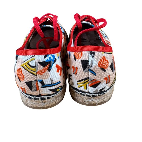 FENDI Junia Espadrille Canvas Patent Leather Sneakers Size 41 - Picture 6 of 9